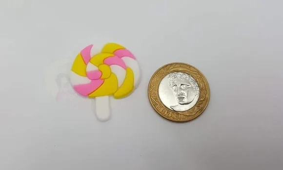 Aplique Pirulito Emborrachado de 3,5cm- 7 unidades