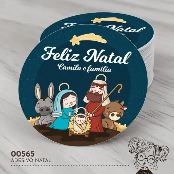 Adesivo Redondo Natal - 00565