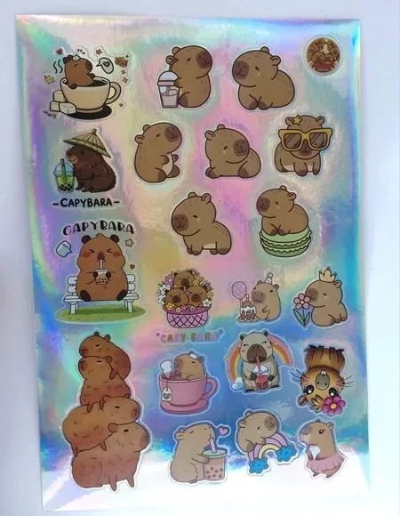 Adesivo Capivara Autocolantes Vinílicos Pacote com 1 Cartela