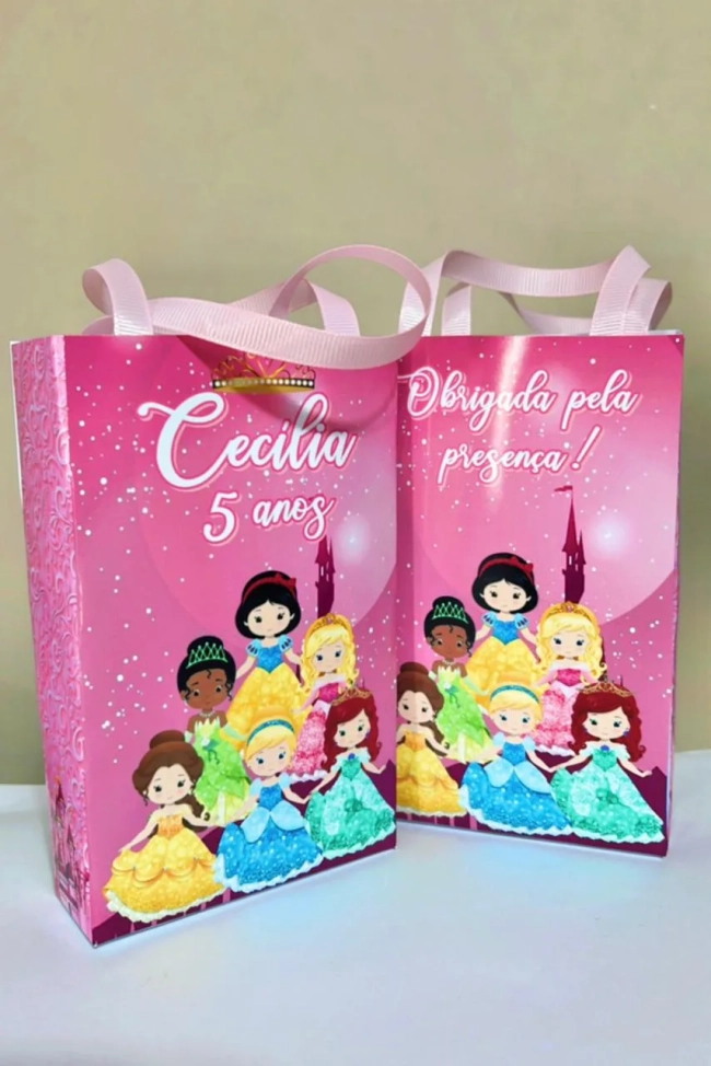 Sacolinhas Personalizada Princesas Baby Lembrancinhas Para Aniversário