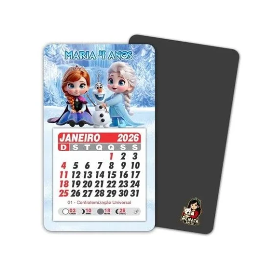 Imã de Geladeira com Calendário Frozen Cute