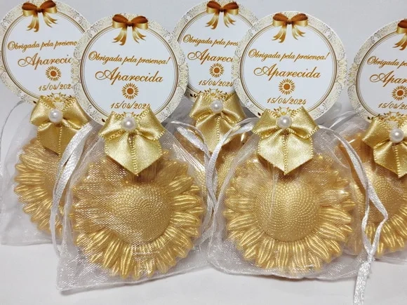 Lembrancinha de Aniversário 50 Anos: Sabonete Girassol