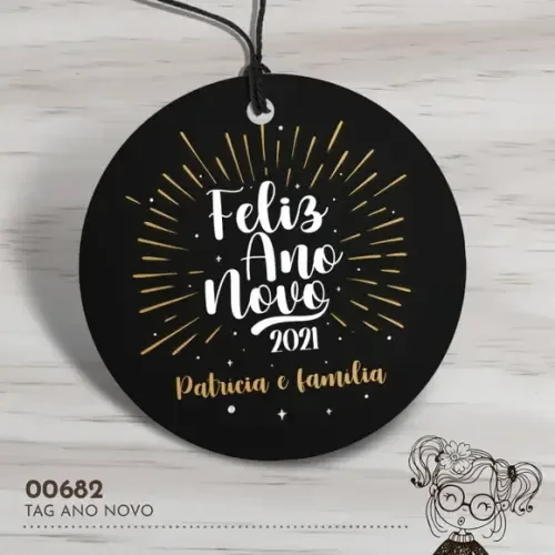 Tag Redonda Feliz Ano Novo - 00682