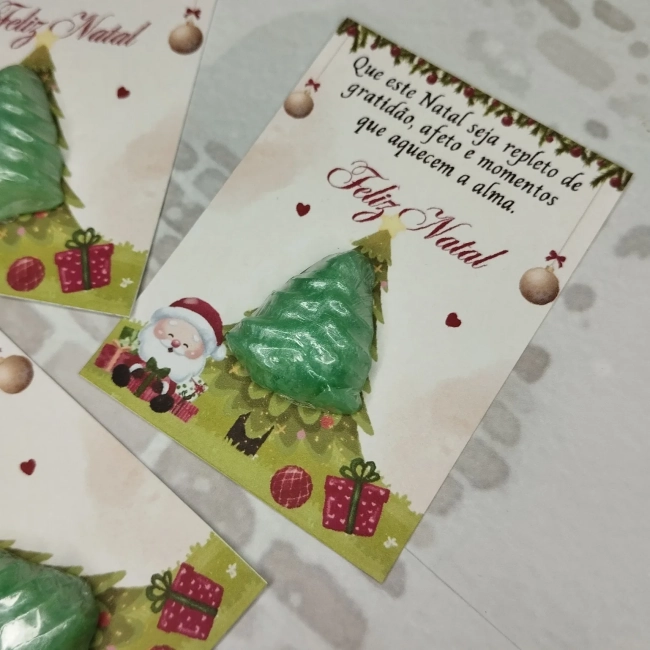 50 unidades Mini Sabonete Árvore - Pinheiro de Natal no Card - Mimo de Natal (verde)