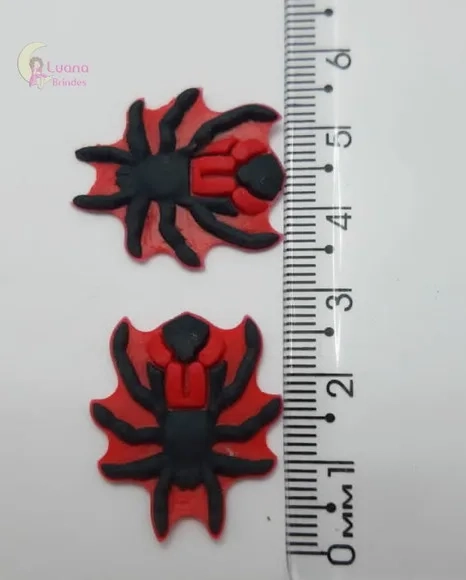 Apliques Símbolos Homem Aranha de Borracha - Pct C/6 Unid