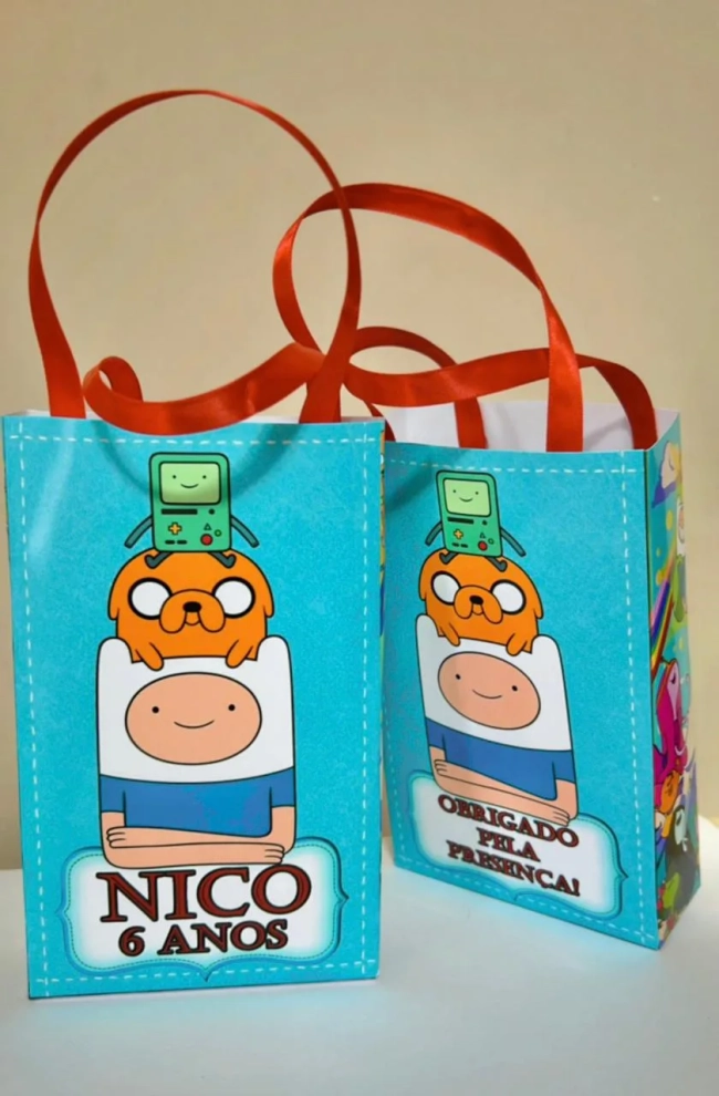 Sacolinhas Personalizada Hora de Aventura Lembrancinhas Para Aniversário