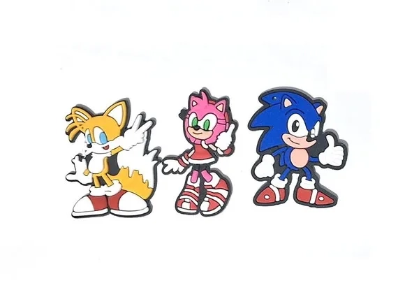 Aplique Turma do Sonic Emborrachado Pacote com 6 Unidades