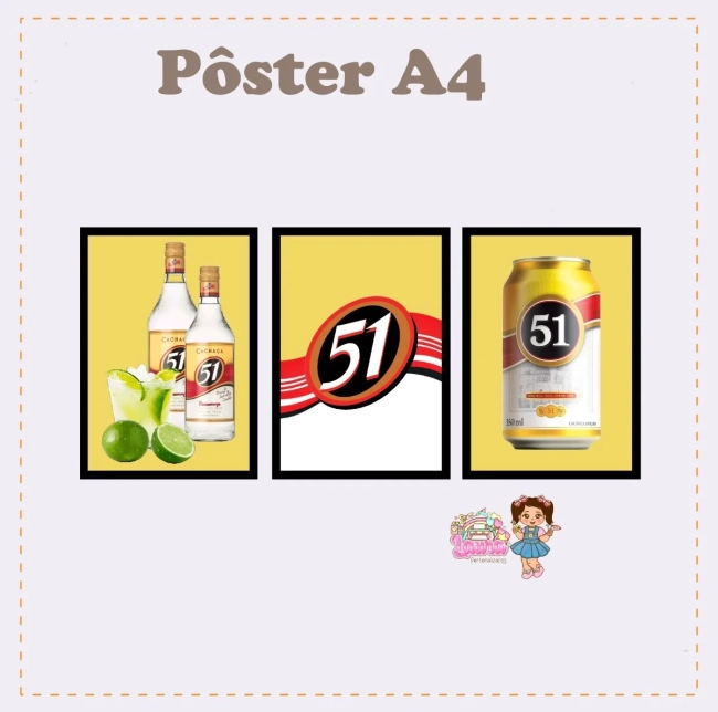 Kit Festa Só Um Bolinho CACHAÇA 51 - Decoração de Festa