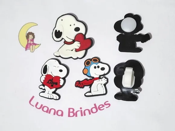 Snoopy C/adaptador de Crocs ou Tênis Pacote com 6 Unidades