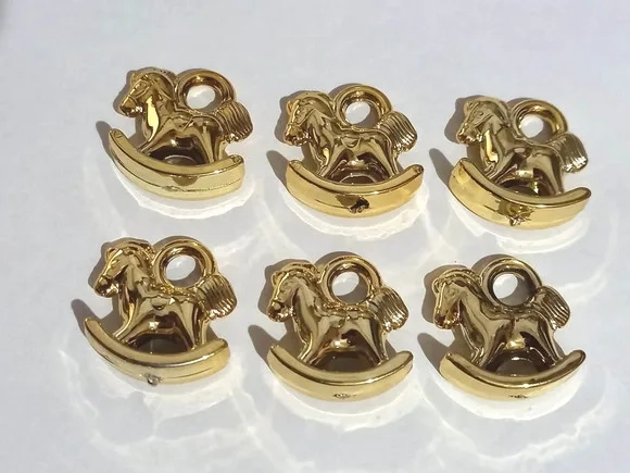 Pingente Cavalinho Abs Dourado - 10 Unidades