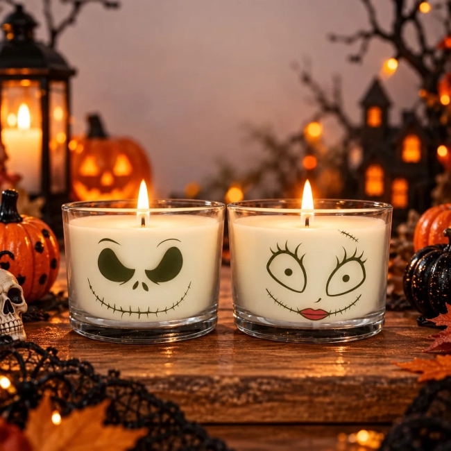 2 Vela Aromática no Copo Personalizada Halloween Jack e Sally  - O Estranho Mundo de Jack - Trabalhamos com outros temas