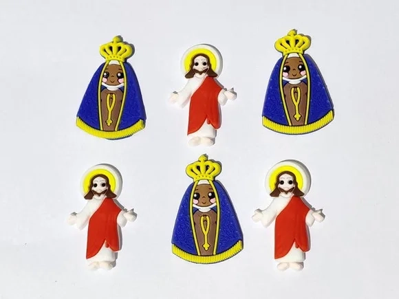 Aplique N.s.r Aparecida e Jesus Cristo Pacote com 6 Unidades