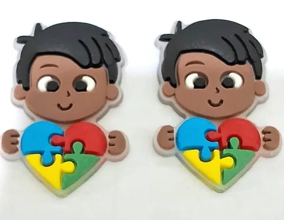 Apliques Menina e Menino Símbolo Autismo - 6 Unidades
