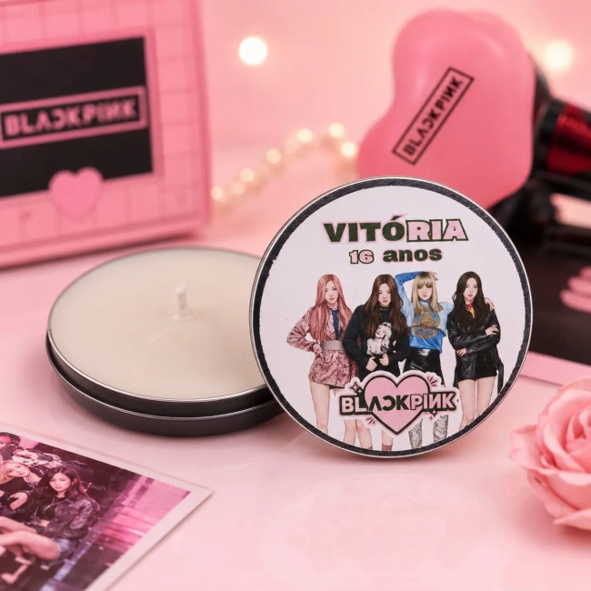 60 unidades de Vela Aromática na latinha Personalizada, BlackPink- Eventos, Festas, Brindes, fazemos qualquer tema
