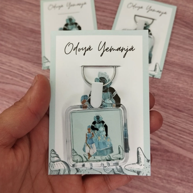 45 Unidades - Chaveiro Orixá Iemanjá Personalizado Lembrancinhas
