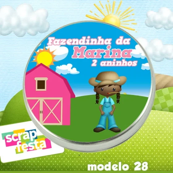Latinhas Personalizadas Festa Fazendinha Menina Rosa