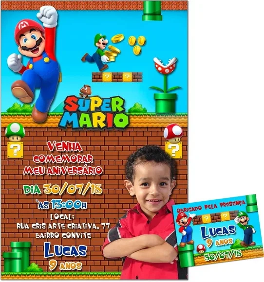 CONVITE DIGITAL C/TAG Super Mario