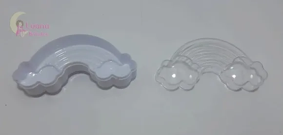 Baleiro Arco Íris Branco de Acrílico - Pct C/5 Unidades