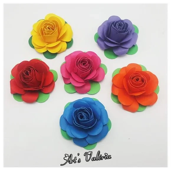 Rosa de Papel 3d - 5,5cm - Valor Unitário