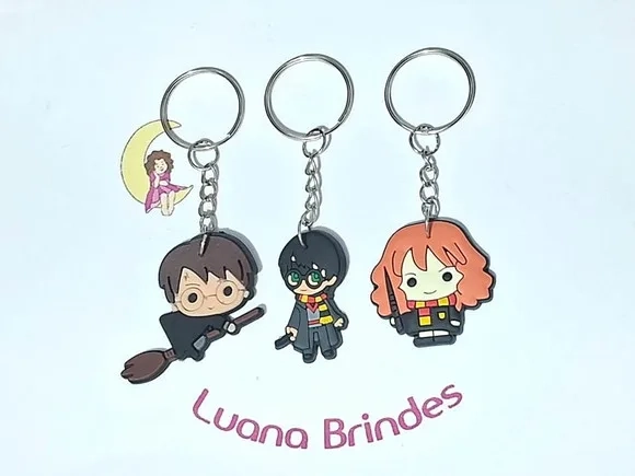 Chaveiro Harry Potter Emborrachado Pacote com 6 Unidades