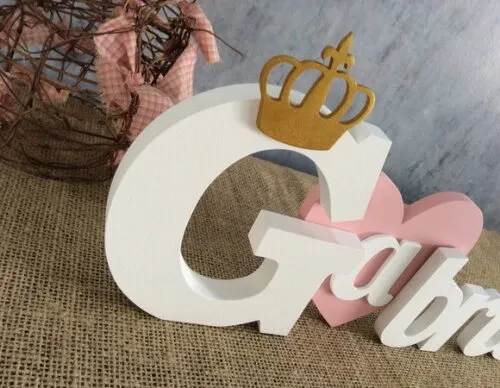 Letras Decorativas com Coroa e Coração