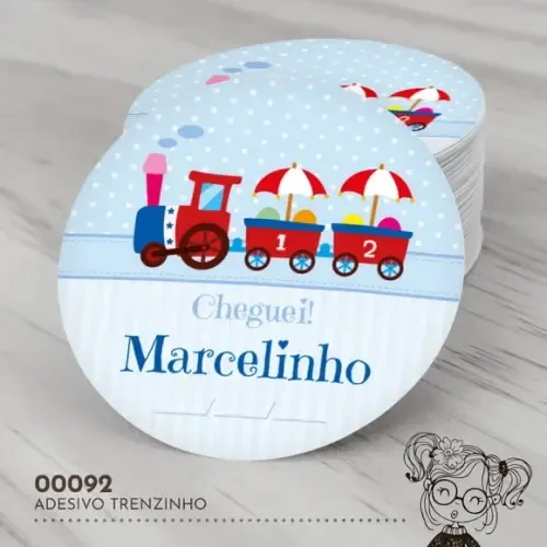 Adesivo Redondo Trenzinho - 00092