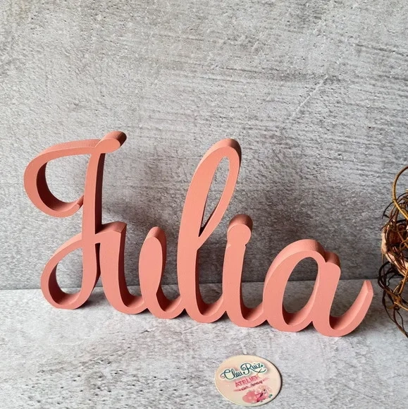 Linha Cursiva -letras Decorativas em mdf Quarto de Bebê