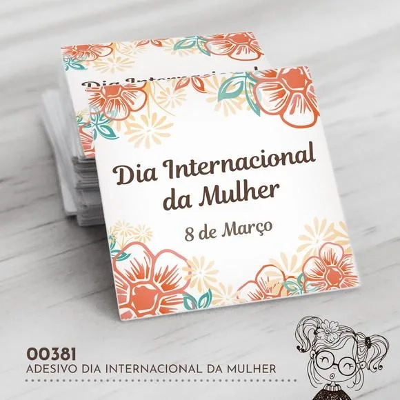 Adesivo Quadrado Dia Internacional Mulher - 00381