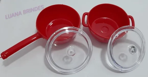 Kit Panelinhas Vermelhas de acrílico c/tampa - pct c/7 Kits