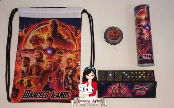 Guerra Infinita - Kit Jogos na Mochila Personalizado