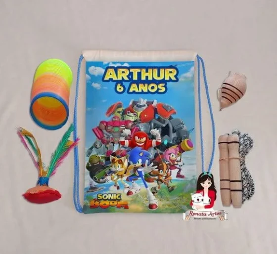 Mochila Boa Infância Tema Sonic 4