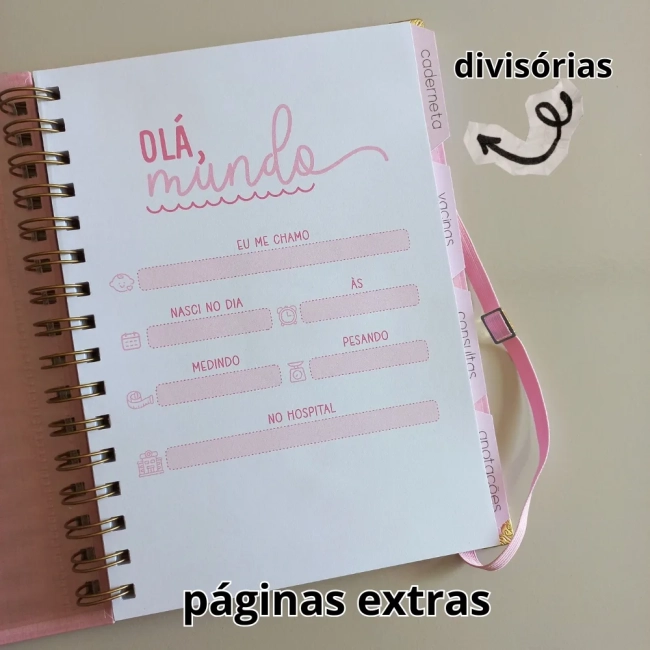 Caderneta de Vacinação Personalizada para Bebê Caderneta de Saúde Infantil Minimalista