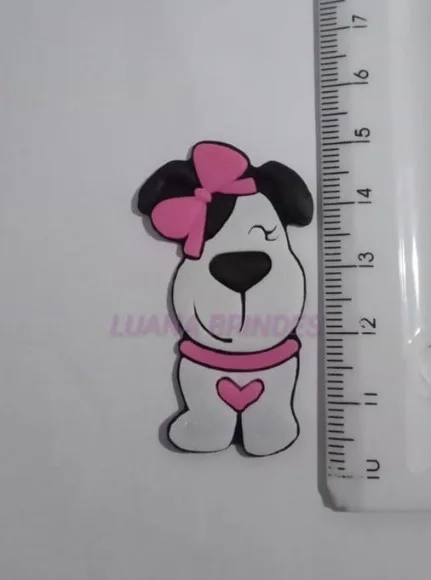 Aplique de Cachorra emborrachado - pct com 7 unidades