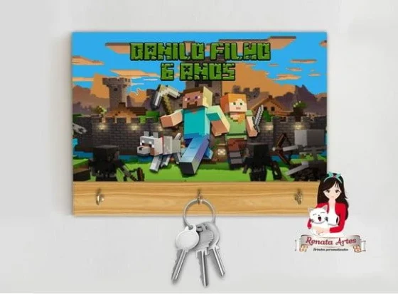 Porta Chaves Personalizado Minecraft