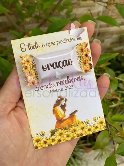 Card com Bala Dia da Mulher