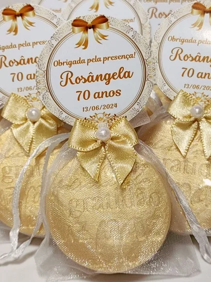 Lembrancinha 70 Anos: Sabonete Desejos de Gratidão P