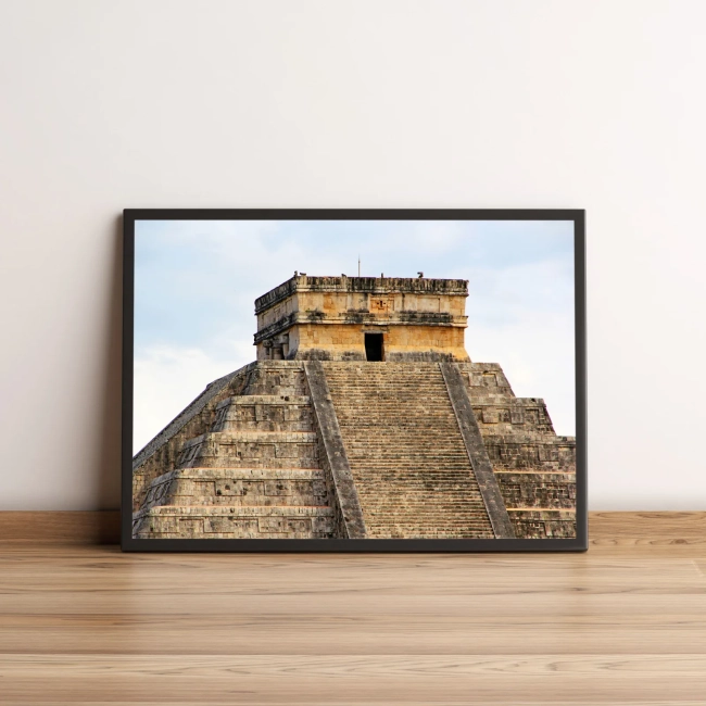 Quadro Decorativo com Pirâmide Maia de Chichen Itza 1980