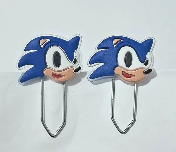 Clips Decorados Sonic 2cm Emborrachado 6 Unidades