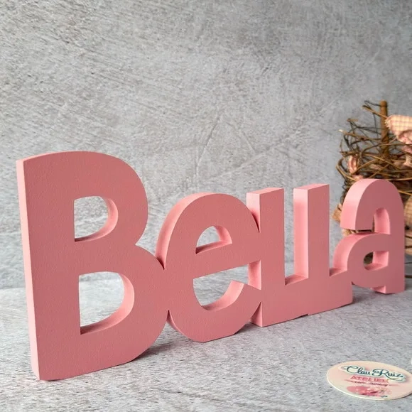 Nome em MDF Personalizado para Quarto de Bebê Letras Decorativas Infantis - Linha Ch