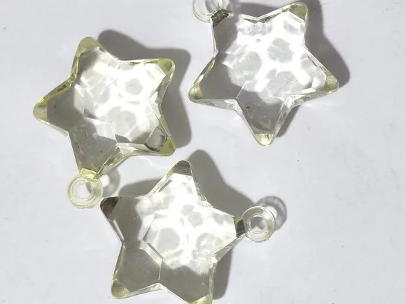 Pingente Estrela de Acrílico 3,5cm Pacote com 10 Unidades