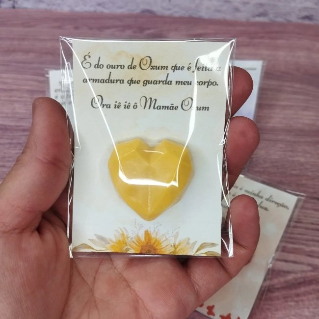 40 UNIDADES Mini Sabonete Coração Diamante no Card Lembrancinhas  Oxum
