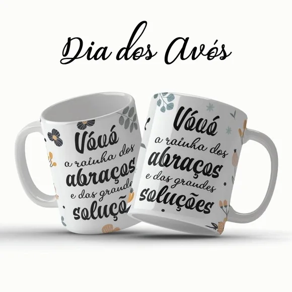 Caneca Vovó Rainha dos Abraços