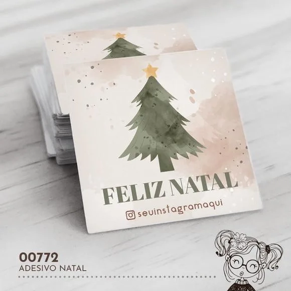 Adesivo Quadrado Natal - 00772