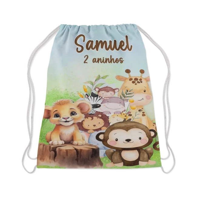 Mochilinha Personalizada para lembrancinhas  Safari Baby