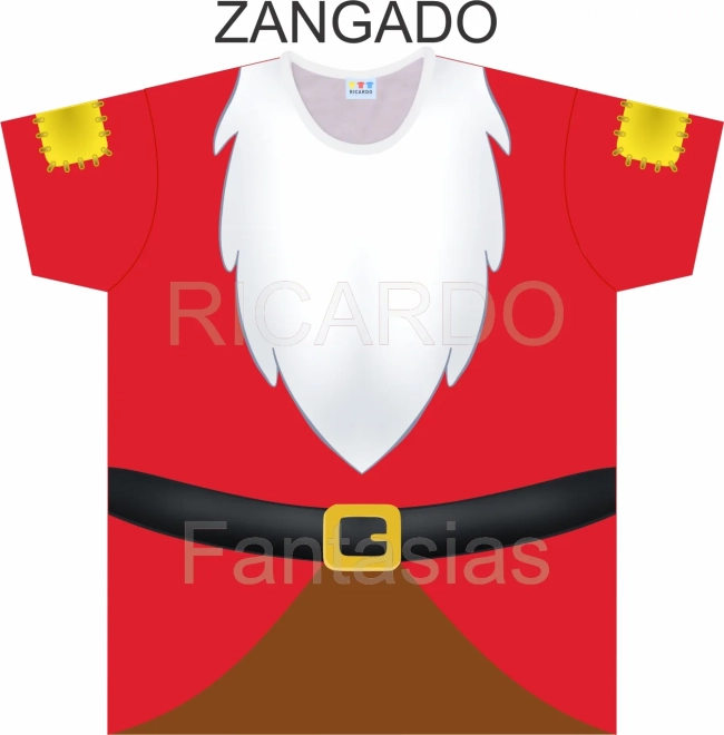 Camiseta Infantil Fantasia Anãozinho com Barba Branca e Cinto