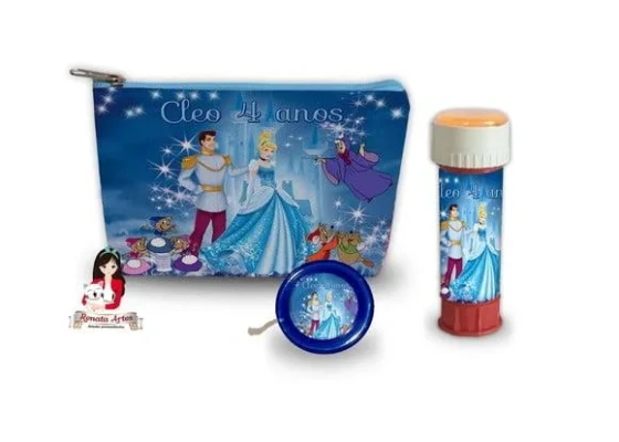 Necessaire com Ioiô e Bolhas de Sabão Cinderela
