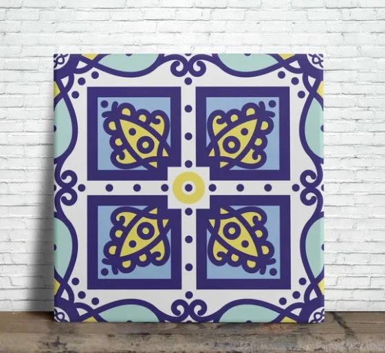 Azulejo Decorativo 15x15 Estilo Português com Suporte