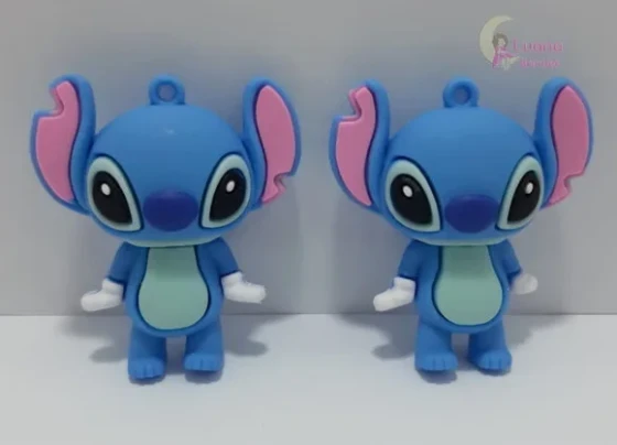 Pingente Lilo Stitch de Borracha - 5,3cm - Pct C/2 Unidades