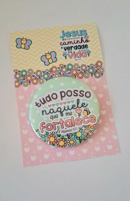 Botton cristão para lembrancinha