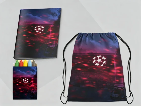 Kit Mochila e Revista de colorir para lembrancinha Futebol